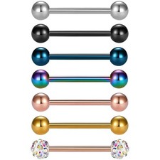 Piercing Barbell Set Edelstahl 316L 12/14/16/18mm Zungen Brustwarzen