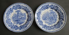2 Steinzeug-Teller mit