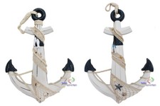 Deko Anker aus Holz Antiklook