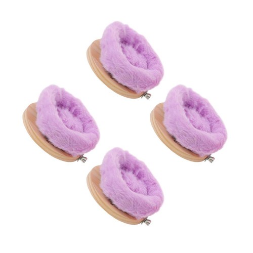 Violet plush bird nest hanging - plush,