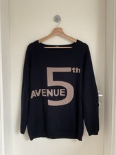 GC FONTANA Damen Pullover 42 Dunkelblau Schwarz Braun Merino Wolle Kaschmir