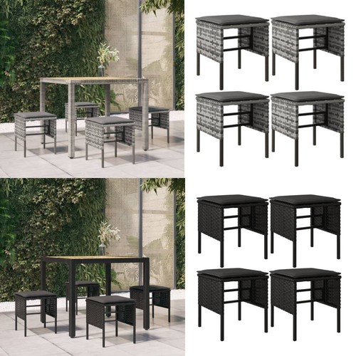 Gartenhocker mit kissen - 4x,
