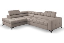 Ecksofa Andrea L mit verstellbaren Kopfstützen 267 cm Schlaffunktion Bettkasten