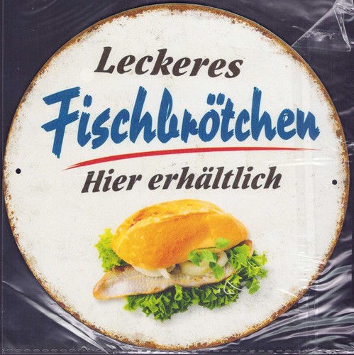 Blechschild fischbrötchen - blechschild, "fischbrötchen"