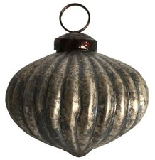 Zapfen silber Glas Weihnachtskugel Shabby nostalgie Herbst Winter Weihnachen