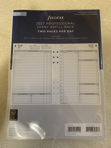 Filofax 2027 tagebuch - 2027, a5