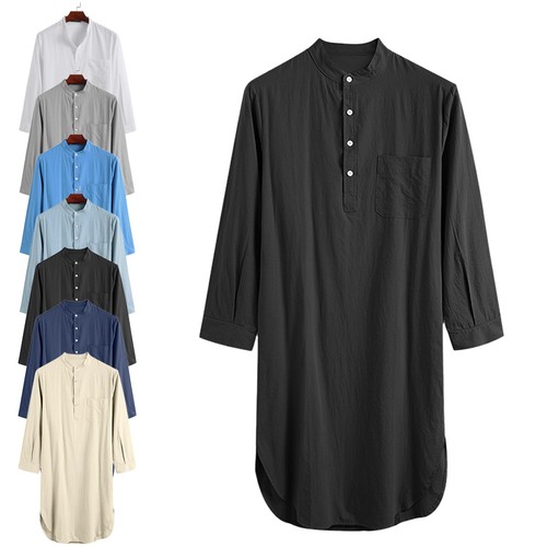 Herren baumwolle leinen kaftan - leinen,