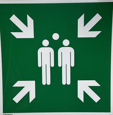 Symbol Schild Sammelplatz Sammelstelle 30x30cm Kunststoff Nachleuchtend ISO7010