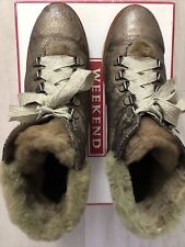 Weekend P.Miralles Lammfell Stiefel/Boots Damen Gr.38 UK5,Leder Metallic,in OVP!