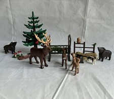 Playmobil Waldtiere Hirsch Rehe Wildschweine Eule Tanne Pilze Waldstück