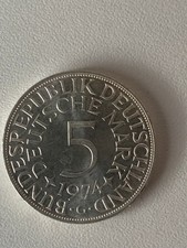5 DM legendäre Kursmünze Silberadler Heiermann 1974 G Selten guter Zustand