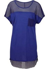 Strand Longshirt Gr. 36/38 Royalblau Damenshirt Top Beach-Bluse Tunika Neu