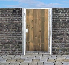 Tor Holztor Gartentor Hoftor Verzinkt mit Pfosten & Holzfüllung senkrecht