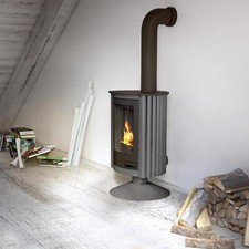 Warmluftofen Masterflamme Piccolo II Grau 7 kW Werkstattofen Kaminofen