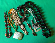 Konvolut Halsketten im Ethno-Stil, Afrika, Holz, Perlmutt...