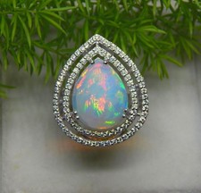 Feuer Opal Ring Birnenförmig