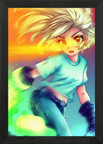 Anime girl with energy powers - with,