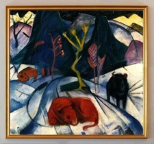 Roter Bison im Winter Franz