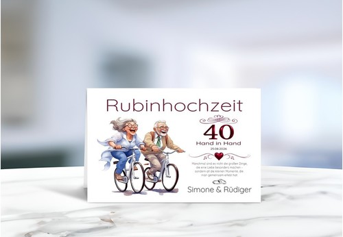 Rubinhochzeit karte 11 - rubinhochzeit,