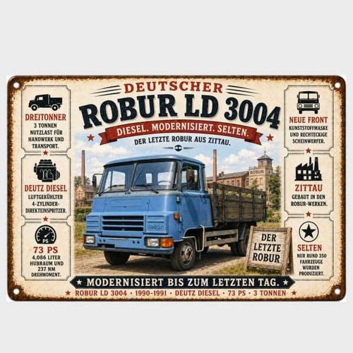 Blechschild robur 3004 - blechschild, ld