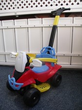 Kinder Lauflern Quad Bike mit Anschiebestange  