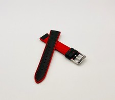 Uhrenarmband 20 mm Schwarz/Rot