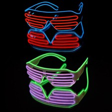 BLINXS EL Neon-Brille "SHUTTER" in verschiedenen Farben - für Party, Konzerte