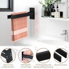 Handtuchhalter  Ohne Bohren Selbstklebend Handtuchstange Badetuchhalter Schwarz