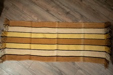 Naturfaser Webteppich aus Bolivien, Quechua-Stoff, Vallegrande Beige 