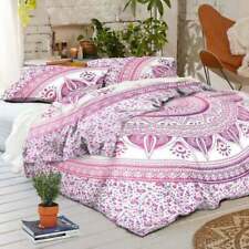 Indisch Silber Mandala Bettbezug Überwurf Wende Baumwolle Bettwäsche Steppdecke