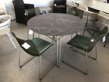 Weishäupl Outdoor Esstisch Slope Platte HPL+ 4 x Stapelsessel Slope Grün A Ausst