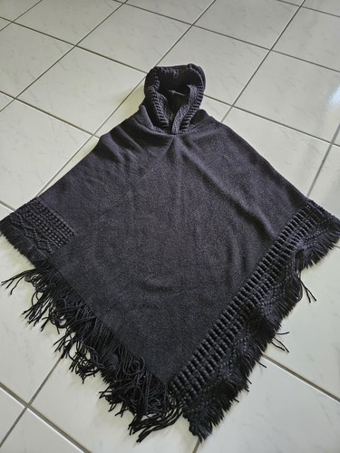 Strickponcho damen schwarz - strickponcho,