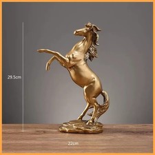 Pferd Statue Gold Silber Schwarz Harz Skulptur Tier Dekofigur Modern neu 25 cm 