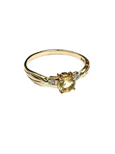 Goldring 375er Gold schöner Farbstein gelb beeindruckender Ring tolle Schiene