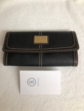 Bogner Geldbörse neuwertig edel schwarz braun gold 18,5 x 10 cm TOP unbenutzt