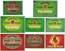 DDR 8 Bieretiketten DRESDEN