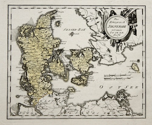 Dänemark original kupferstich - dänemark,