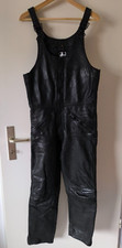 GERMOT Motorrad Overall mit Trägern,  Echt Leder, Gr. S/M- schwarz -Unisex