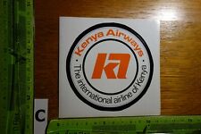 Alter Aufkleber Flugzeug Fluglinie Flughafen KENYA AIRWAYS