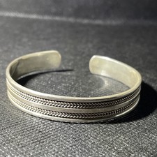 925 Silber Armreif mit Muster