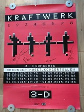 Altes signiertes KRAFTWERK Tour Poster Plakat Kopenhagen 2015 Autogramm 