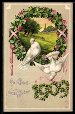 Präge-AK Weiße Tauben und