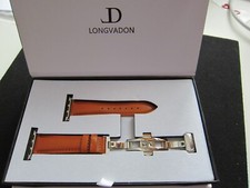 Apple Watch Lederarmband braun -Longvadon- Edelstahlverschluss-  Neuwertig OVP