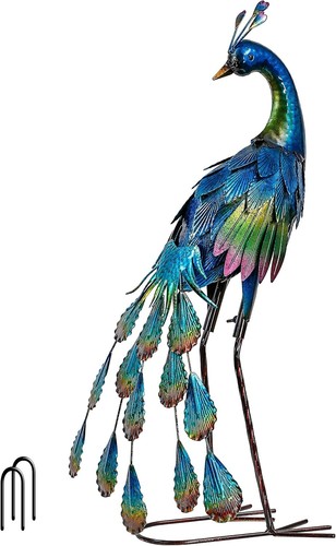 Metall pfau gartenfigur 7cm - pfau,