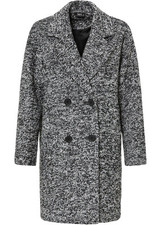 Caban-Mantel mit Wollanteil Gr. 52 Schwarz Wollweiß Damenmantel Jacke Coat Neu*