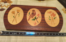 Intarsienbild Vögel, Blumen