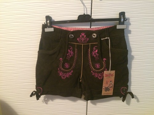 Kurze damenlederhose pink - kurze,