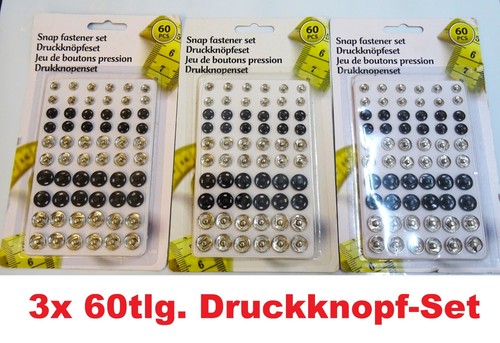 60tlg druckknopf set - 3x, druckknopf-set