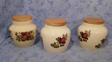 Konvolut 3 Heisterholz Keramik Vorratsdosen Blumenmuster Landhausstil Vintage!