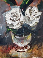 Ölbild Blume Rose Gemälde